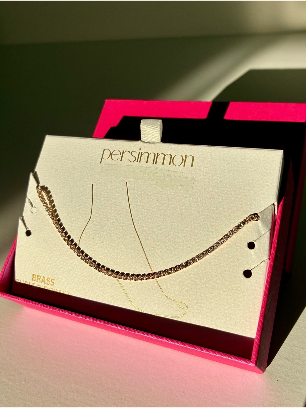 Persimmon Rose Gold Rhinestone Tennis Anklet